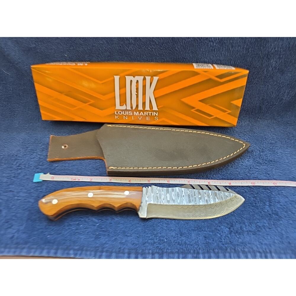 Hunting Bowie Knife 9.5 Inch Custom Forged Damascus Blade LMK Knives #7016